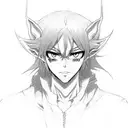  a hot anime red male elfe (just a simple line tattoo design idea