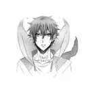  a hot anime red male elfe (just a simple line tattoo design idea