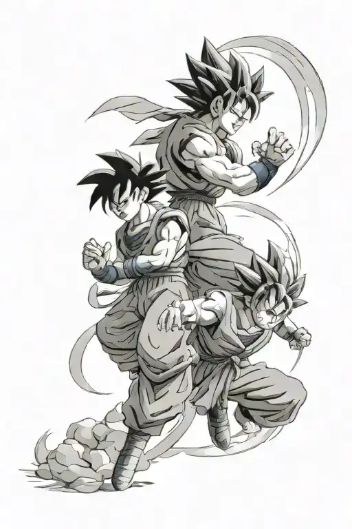 Goku and gohan cell perfect form dbz tattoo design idea