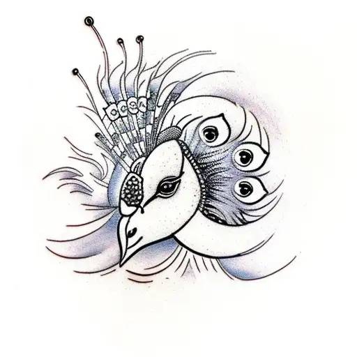 Peacock with its wheel open tattoo design idea