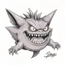 Gengar smiles tattoo design idea