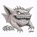 Gengar smiles tattoo design idea
