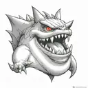 Gengar smiles tattoo design idea