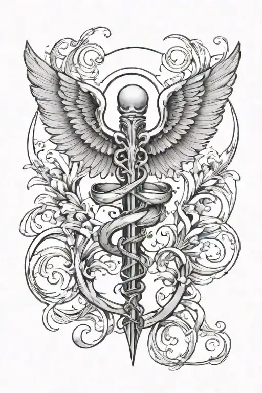 caduceus tattoo badass tattoo design idea