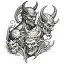 devil vs god tattoo design idea