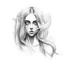 Nude girl-phoenix tattoo design idea