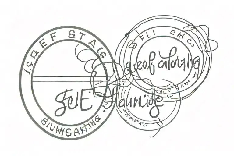 circle with the words "self sabotaging suicide machine" tattoo design idea