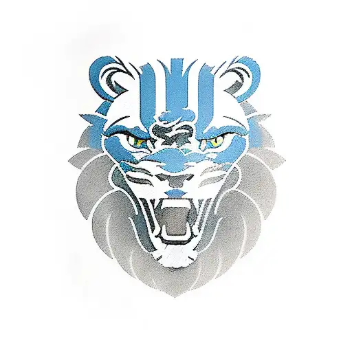 1957 Detroit lions emblem tattoo design idea