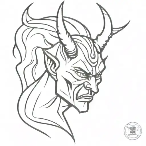 Japanese devil tattoo design idea