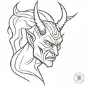 Japanese devil tattoo design idea