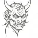 Japanese devil tattoo design idea