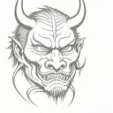 Japanese devil tattoo design idea