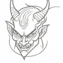Japanese devil tattoo design idea