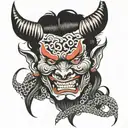 Japanese devil tattoo design idea
