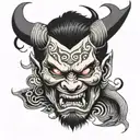 Japanese devil tattoo design idea