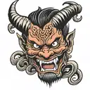 Japanese devil tattoo design idea