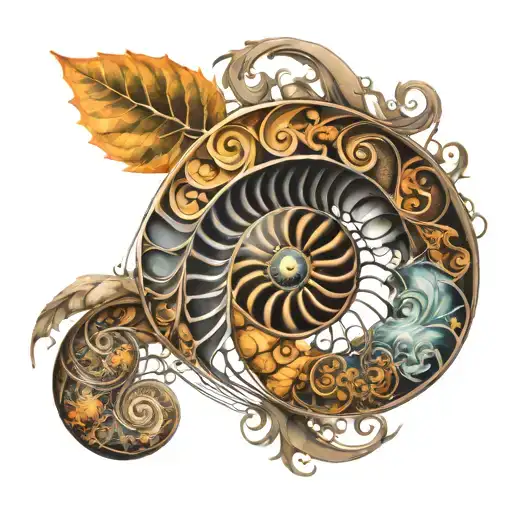 fibonacci sequence spiral tattoo design idea