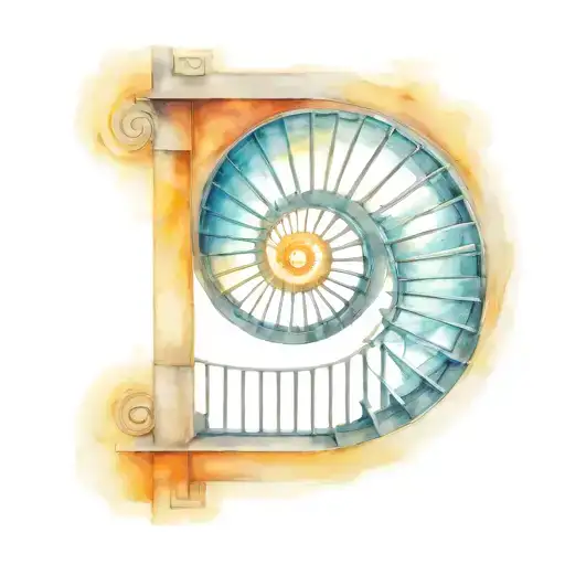 fibonacci sequence spiral staircase tattoo design idea