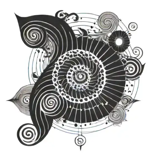 fibonacci sequence spiral tattoo design idea