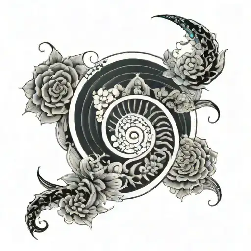 fibonacci sequence spiral tattoo design idea