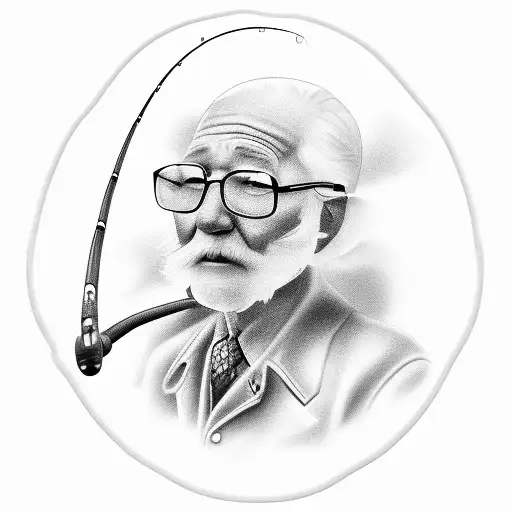Grandpa memorial, fishing tattoo design idea
