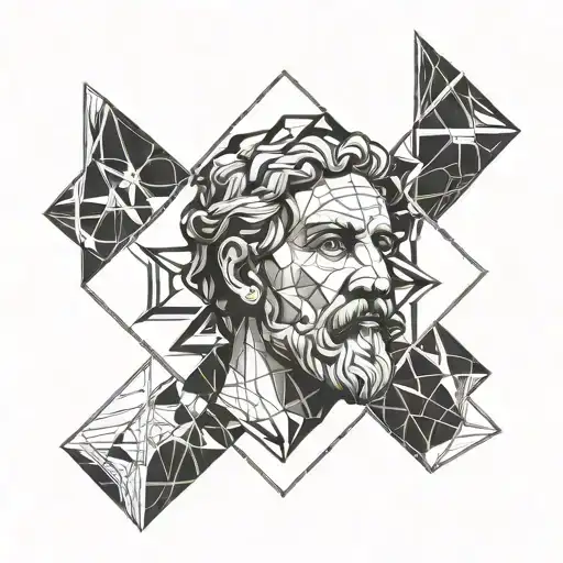 tattoo white background minimalism fine lines Caesar Socrates Garcia lorca geometry geometric shapes tattoo design idea