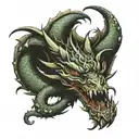 Dragon wrapped around forearm and arm sleeve tattoo design idea