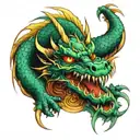 Dragon wrapped around forearm and arm sleeve tattoo design idea