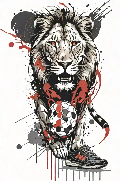 lion and galatasaray football tatto tattoo design idea