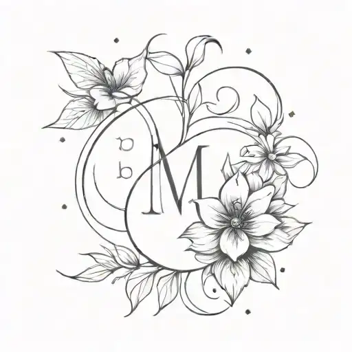 M tattoo design idea