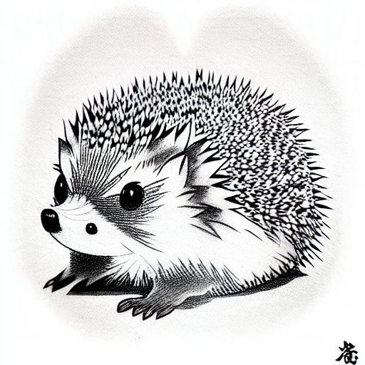 hedgehog tattoo design idea