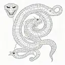 Bitcoin, computer code, snake coiled tattoo design idea