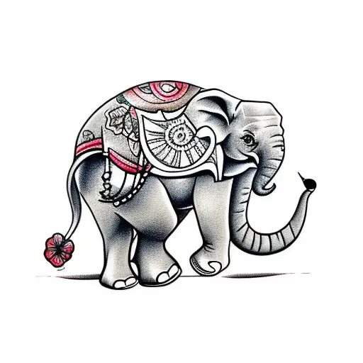 baby elephant tattoo design idea