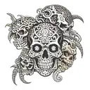 skulls representing dark periods tattoo design idea