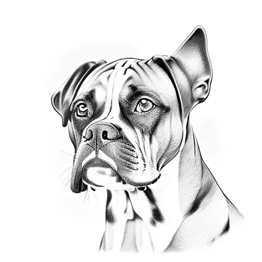 perro boxer tattoo design idea