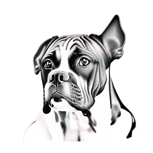 perro boxer tattoo design idea