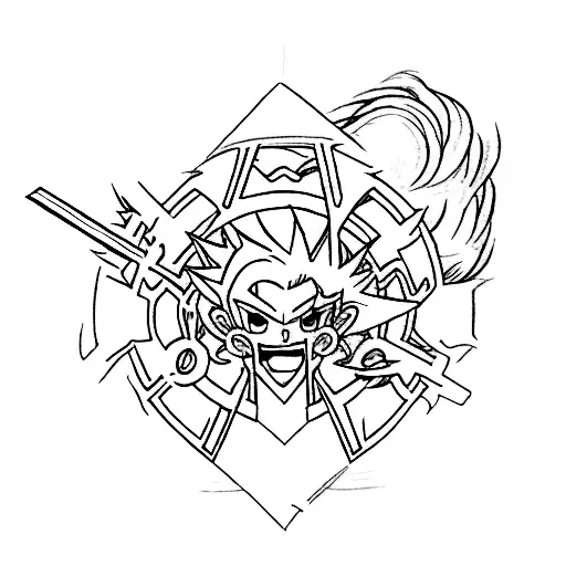 A sketch-style tattoo of the iconic Hunterxhunter logo tattoo design idea