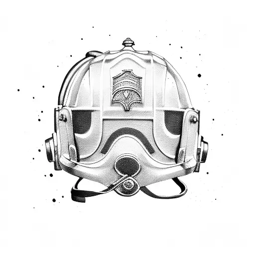traditional fire fighter helmet tattoo design idea