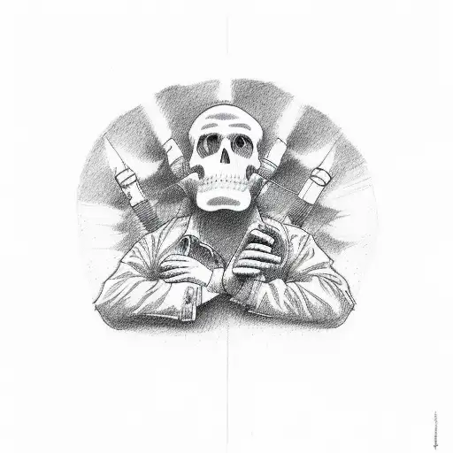 middle finger to the sky rock 'n roll tattoo design idea