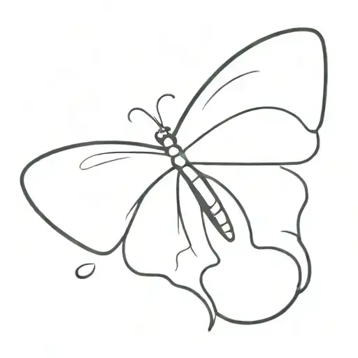 Side view butterfly with safety pin and semicolon tattoo design idea