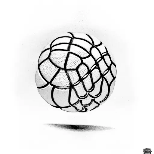 Basketball with the number 6 tattoo design idea