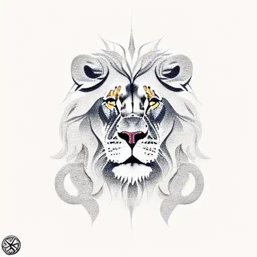 God with a Lion that shows strength tattoo design idea