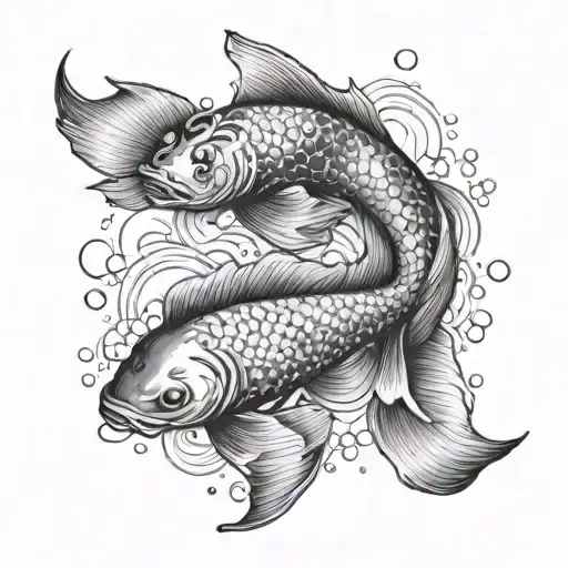 yin yang koi fish tattoo design idea