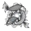 yin yang koi fish tattoo design idea