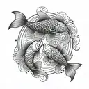 yin yang koi fish tattoo design idea