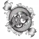 yin yang koi fish tattoo design idea