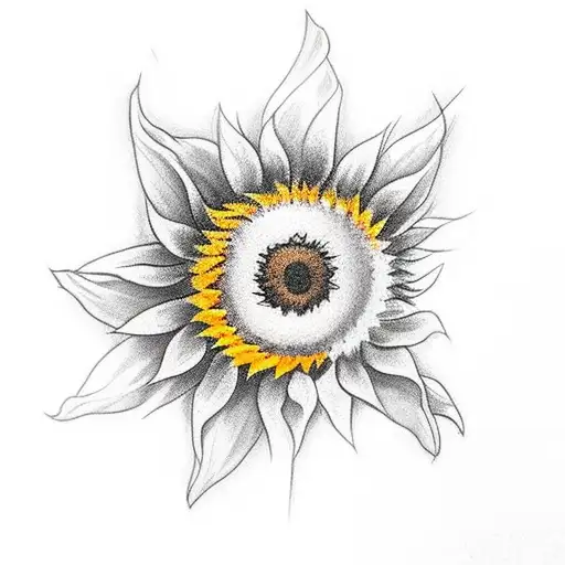 Sunflower facing upward and a cross that is focused . have doves included tattoo design idea