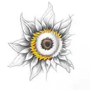 Sunflower facing upward and a cross that is focused . have doves included tattoo design idea