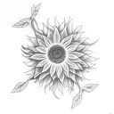 Sunflower facing upward and a cross that is focused . have doves included tattoo design idea
