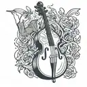 Upright Bass tattoo design idea